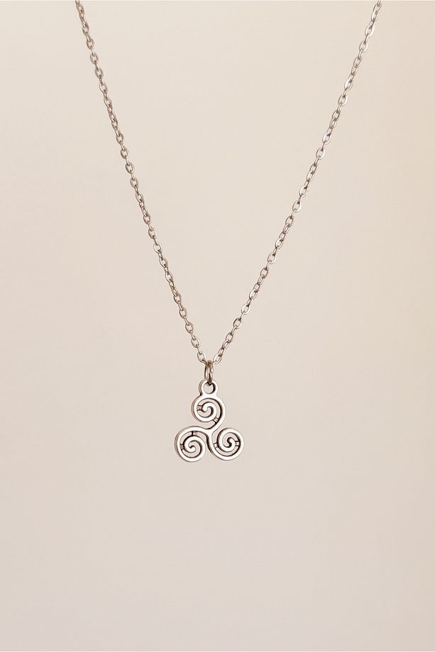 Minimal 3'lü Spiral Çelik Kolye, Spiral Kolye - 1