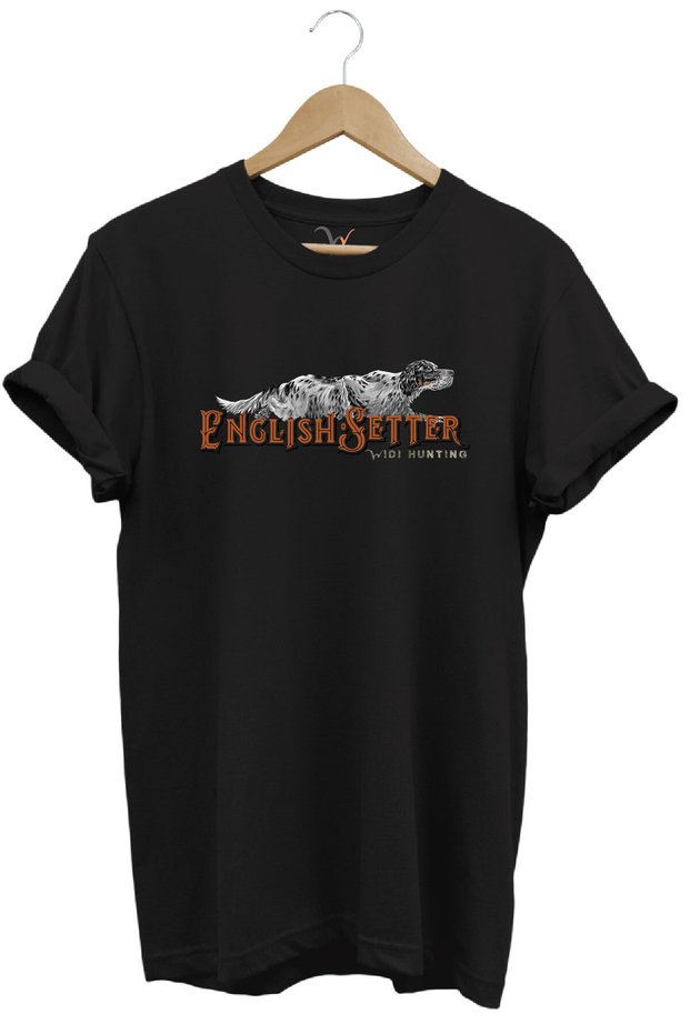 English Setter Hunting Dog Design 100% Cotton Unisex Regular Fit T-Shirt
