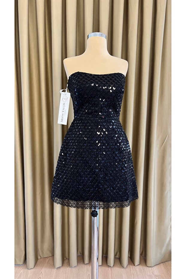 Siyah pullu abiye - 3