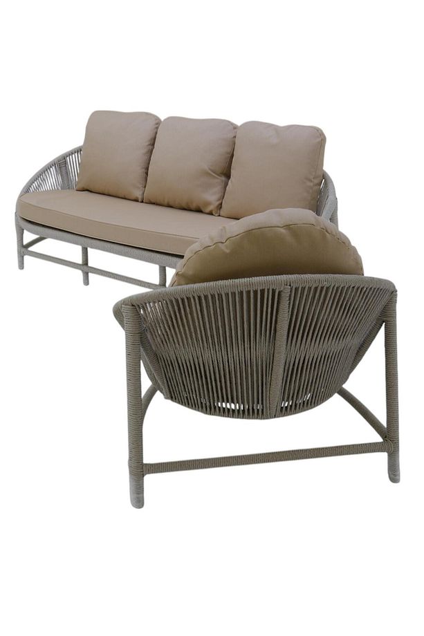 Marise | Üçlü Rattan Bahçe Oturma Grubu | 3+1+1+Sehpalı Bahçe Takımı - 7