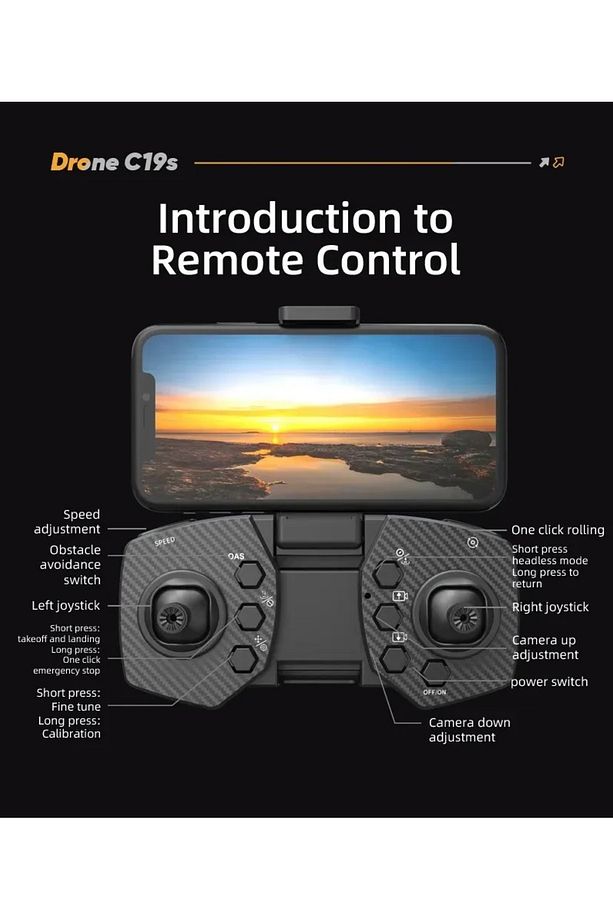 ÇİFT KAMERALI ENGEL KAÇINMA SENSÖRLÜ DRONE UZAKTAN KUMANDALI APP DESTEKLİ LED IŞIKLI QUADCOPTER - 8
