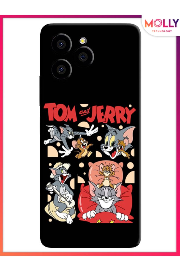 حافظة سيليكون منقوشة باللون الأسود من TomJerry Tales لهاتف Omix X6