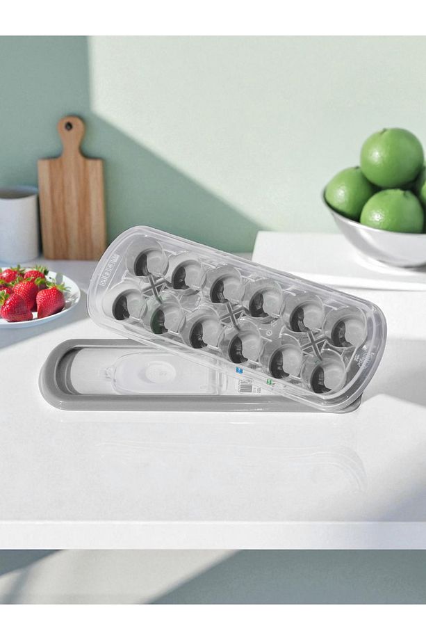 Buz Kalıbı GRİ - 250 ml - 5 PP - 12 Bölmeli - Yüksek Kalite Yapışmaz Silikon Buzluk - BPA İçermez - 6
