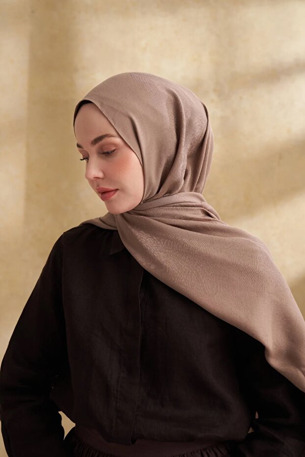 Dark Mink Lyocell Nomade Pattern Shawl 3354 - 3