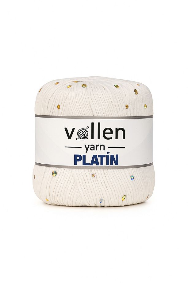 Platin Pullu Örgü İpi,Parlak Simli Tığ ve Şiş Uyumlu Yün - 1