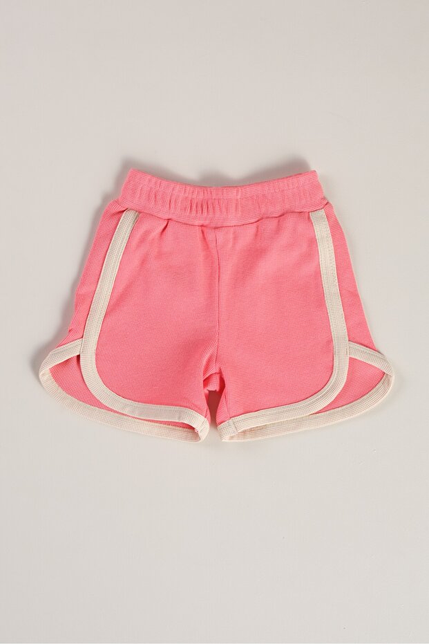 Örme Kumaş Waffle Kız Çocuk Şort % 100 Pamuk - 1