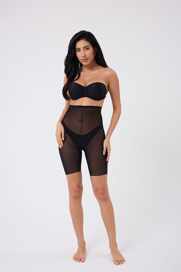 Fenile Model Transparan Sıkılaştırıcı Ve Göbek Toparlayıcı İz Yapmayan Şort Siyah Renk - 6