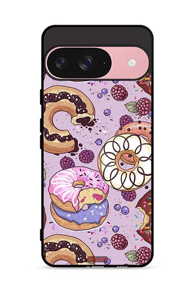 غطاء حماية لهاتف Google Pixel 9 بتصميم فن الدونات