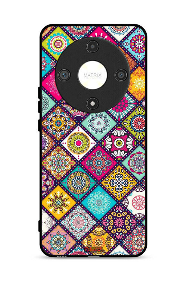 Honor X9b 5G Protective Case Cover Mandala Squares Pattern