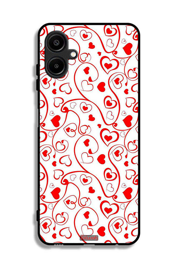 غطاء حماية لهاتف سامسونج جالاكسي M06 5G بنقشة قلوب