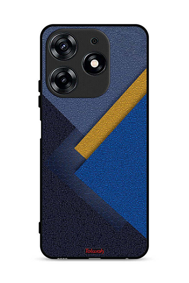غطاء حماية جلدي بتصميم مثلثات لهاتف Tecno Spark 10 Pro 4G