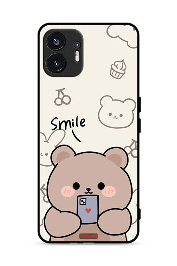 غطاء حماية لهاتف Nothing Phone (2) 5G برسومات الدب المبتسم