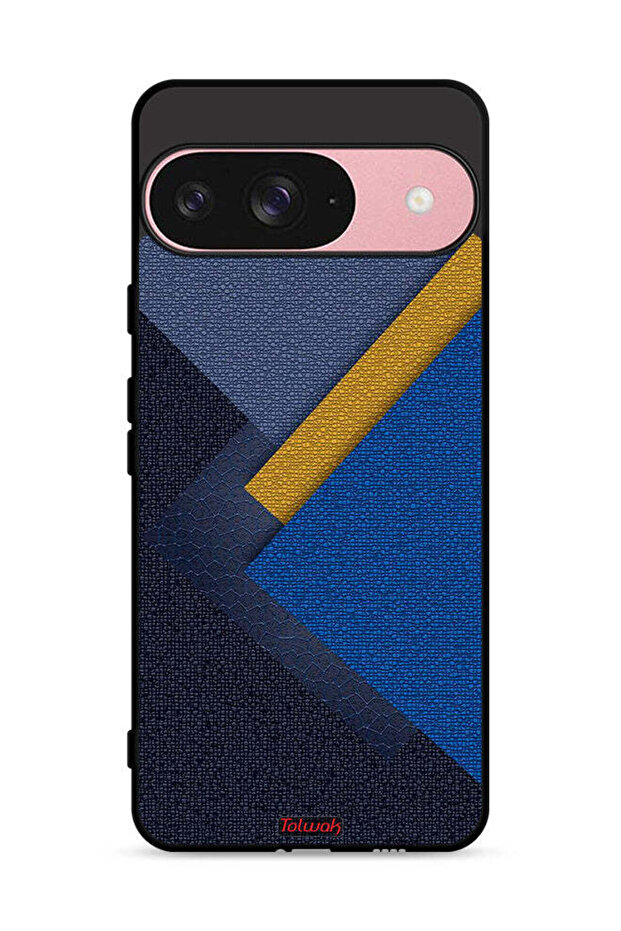 غطاء حماية من الجلد بتصميم مثلثات لهاتف Google Pixel 9
