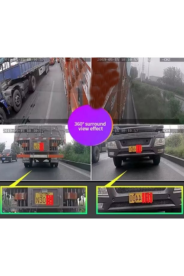 7 Inç Monitör Ve 4' lü Kamera Seti Karavan Traktör Kamyon Otobüs Tır için 4'lü Kamera Kayıt Yapar - 7