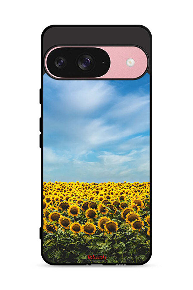 غطاء حماية لجهاز Google Pixel 9 بطبعة عباد الشمس تحت السماء