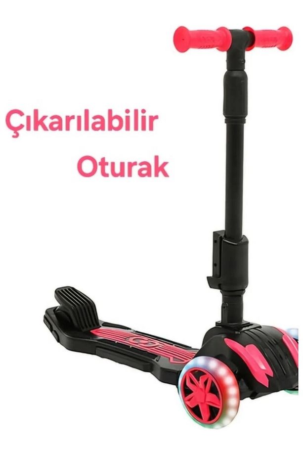 CoolWheel Oturaklı 3 Tekerlekli | LED Işıklı, Katlanabilir Combo Scooter, 3-7 Yaş - 5