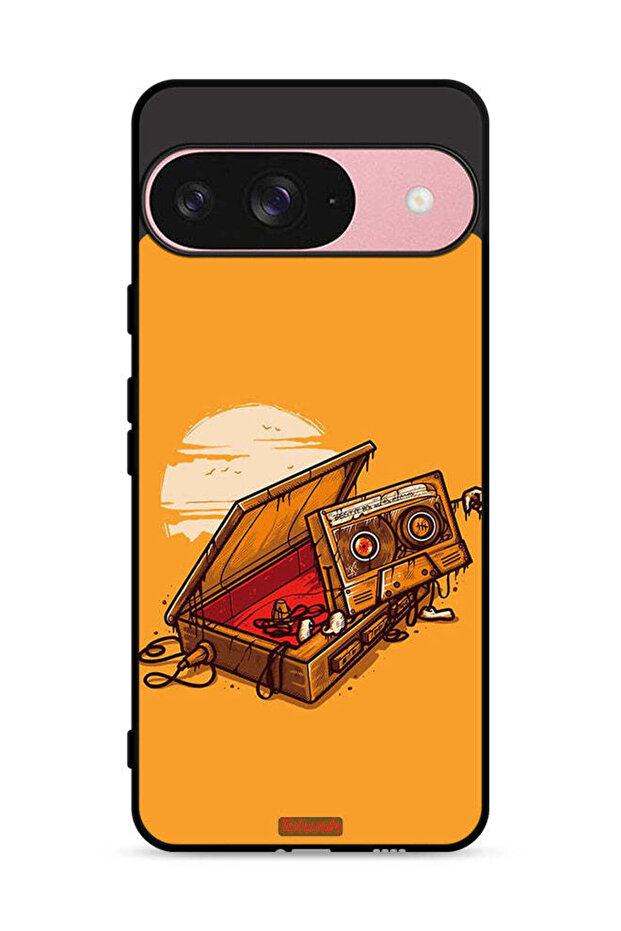غطاء حماية لجهاز Google Pixel 9 بتصميم شريط كاسيت وشريط لاصق