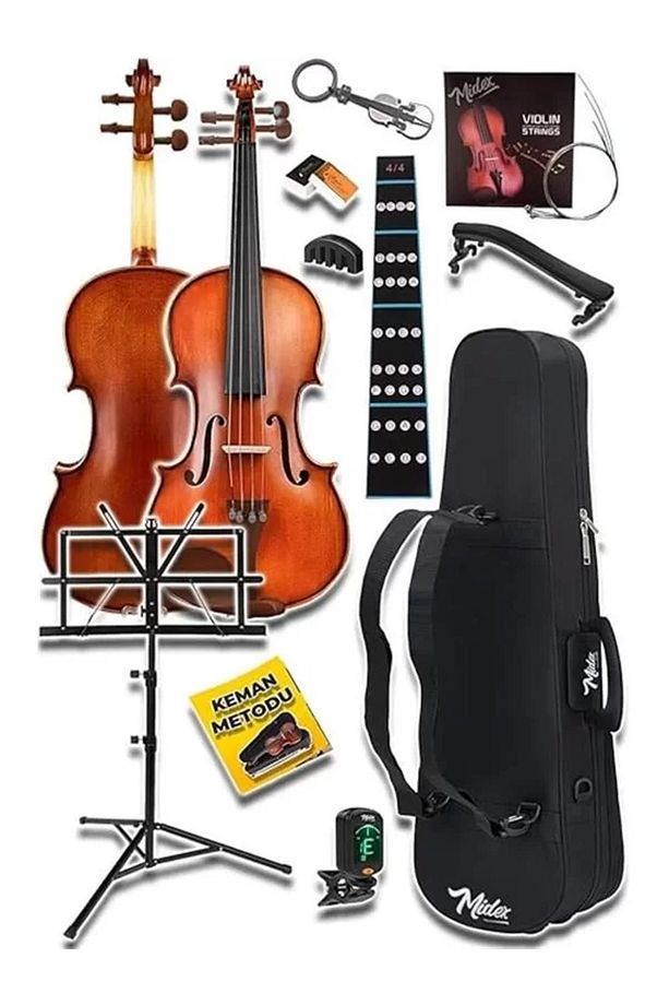 Gla-124X Set Profesyonel Üst Kalite Gül Ağacı Keman 4/4 Tam Boy - 2