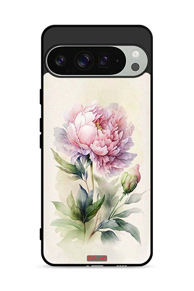 غطاء حماية لهاتف Google Pixel 9 Pro بتصميم فني بألوان مائية وردية