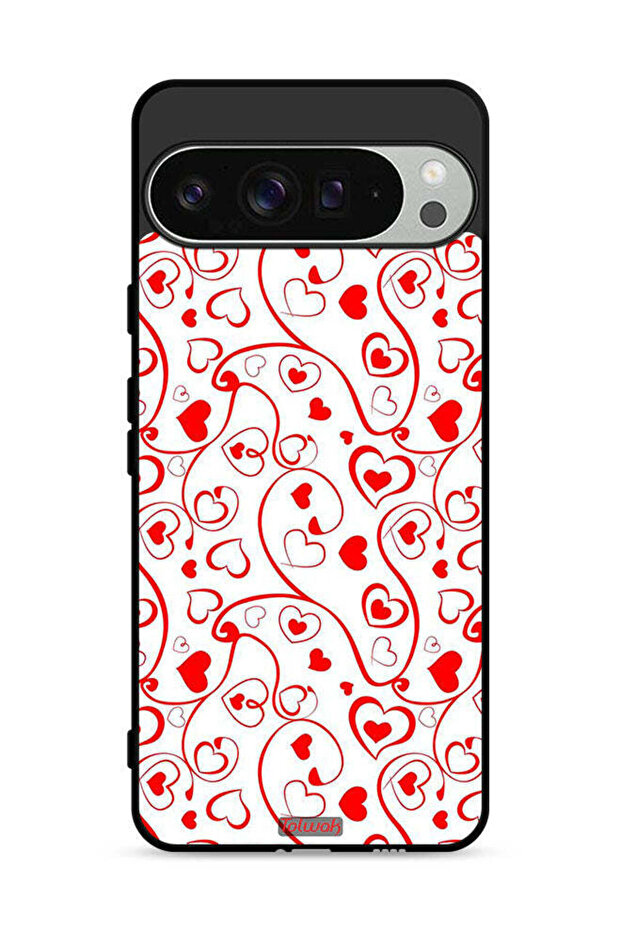 غطاء حماية بنقشة قلوب لهاتف Google Pixel 9 Pro - 1
