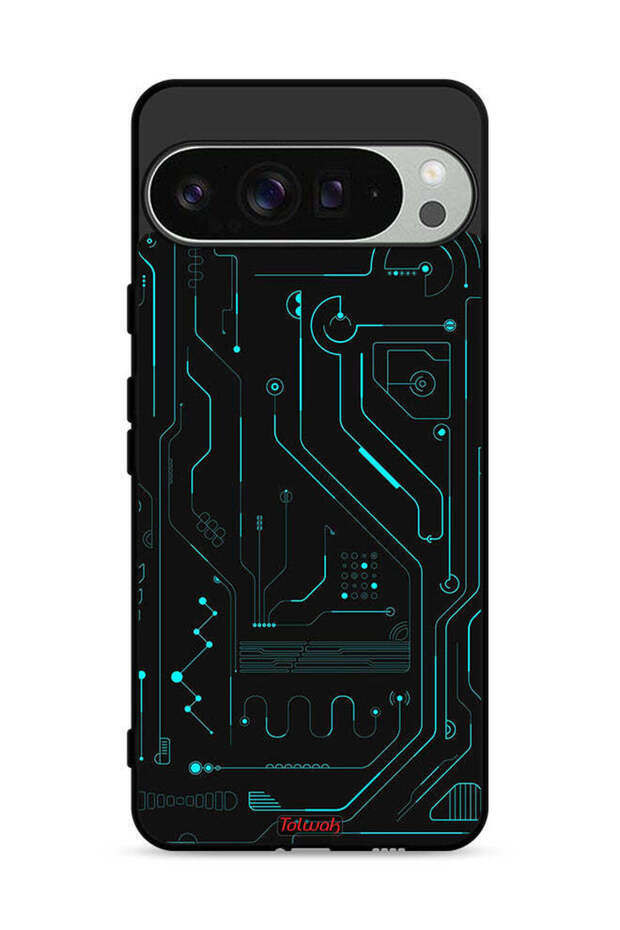 غطاء حماية لجهاز Google Pixel 9 Pro دوائر فنية رقمية بسيطة شاشات متعددة