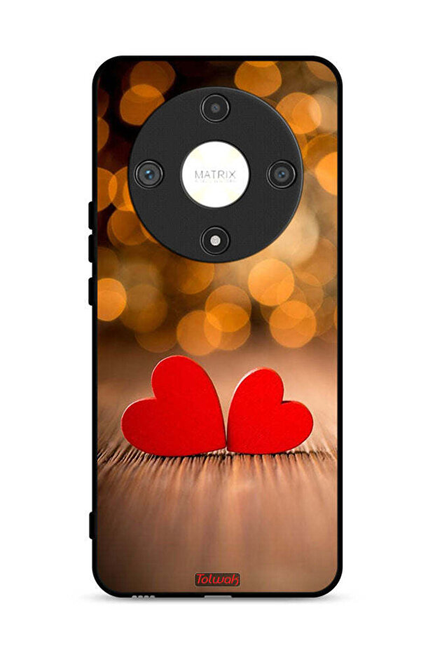 غطاء حماية لهاتف Honor X9b 5G بتصميم قلبين جميلين