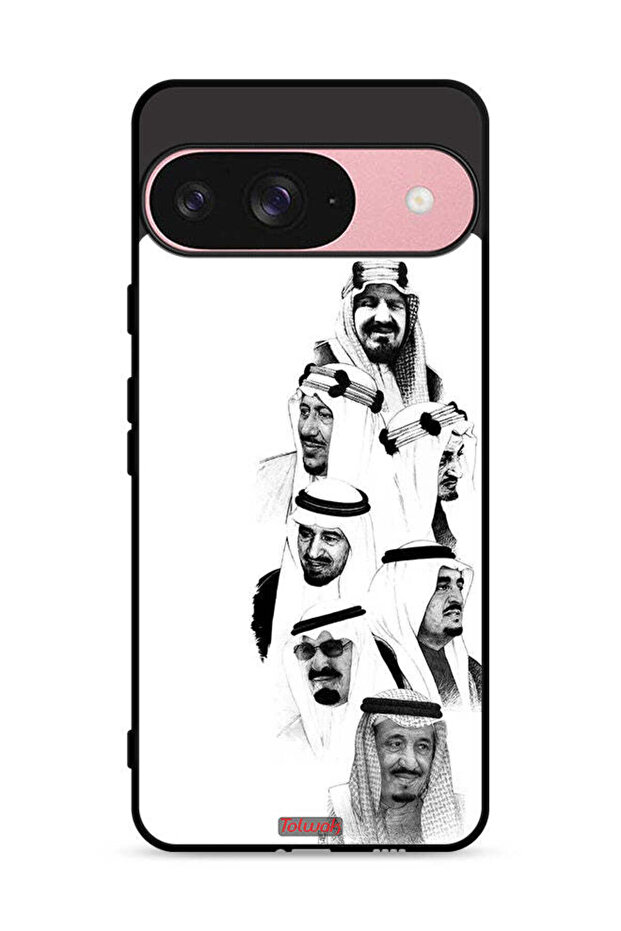 غطاء حماية لجهاز جوجل بيكسل 9 - فن ملوك السعودية - أبيض وأسود
