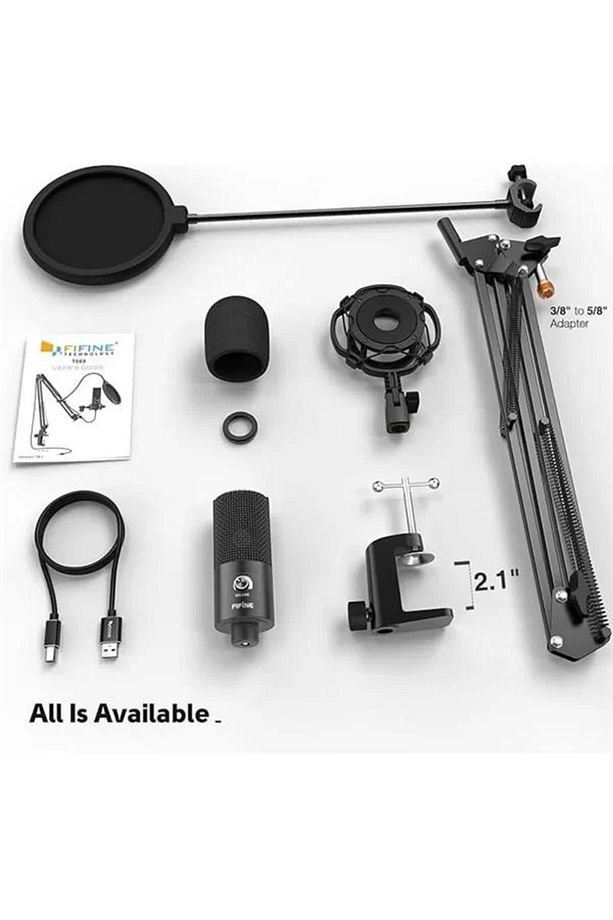 Akış Mikrofonu Pc Kollu, Usb Mikrofon Ps4 Ps5 Mac, Pop Filtre, Shock Mount, Oyun Podcast - 7