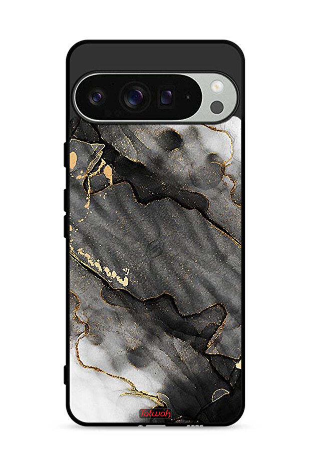 غطاء حماية لجهاز Google Pixel 9 Pro بلون رخامي لامع