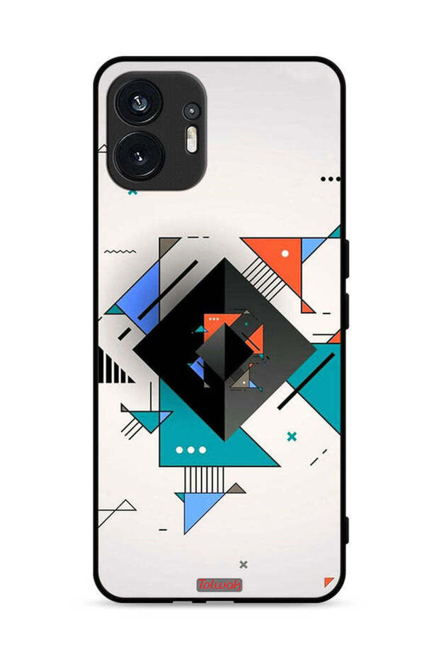 غطاء حماية لهاتف Nothing Phone (2) 5G بأشكال مربعة ومثلثة ونمط تجريدي