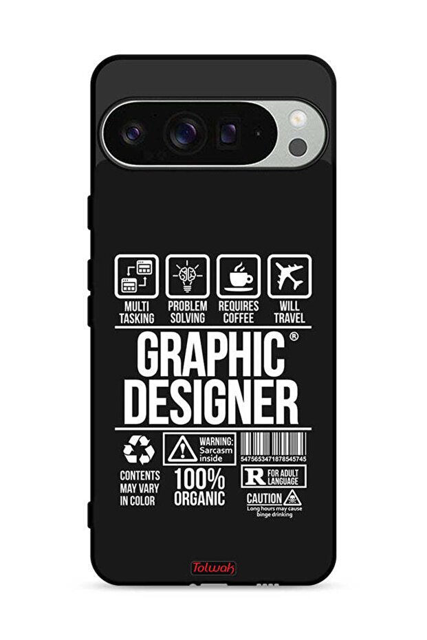 غطاء حماية لجهاز Google Pixel 9 Pro، ملصق مصمم جرافيكي