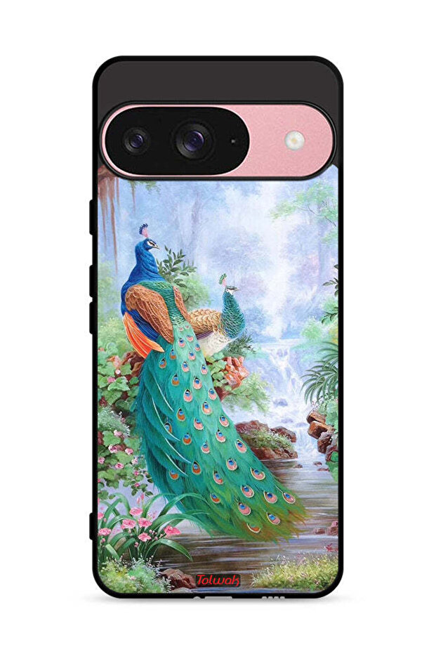 غطاء حماية لجهاز Google Pixel 9 بتصميم الطاووس