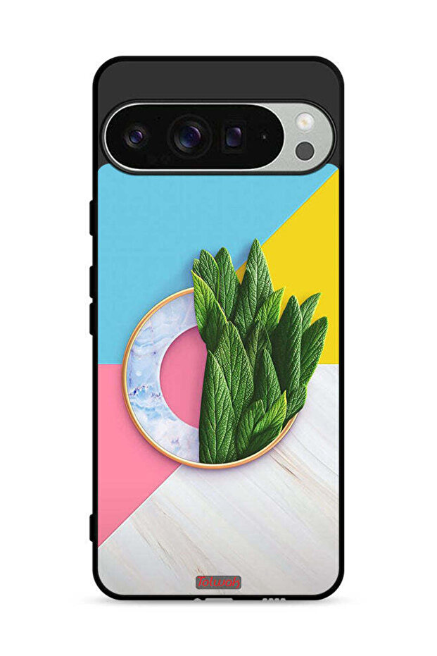 غطاء حماية لهاتف Google Pixel 9 Pro بنمط أوراق تجريدية - 1