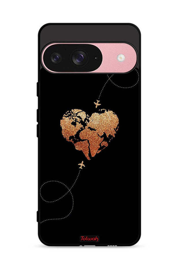 غطاء حماية لجهاز Google Pixel 9 بتصميم طائرات تلامس القلب