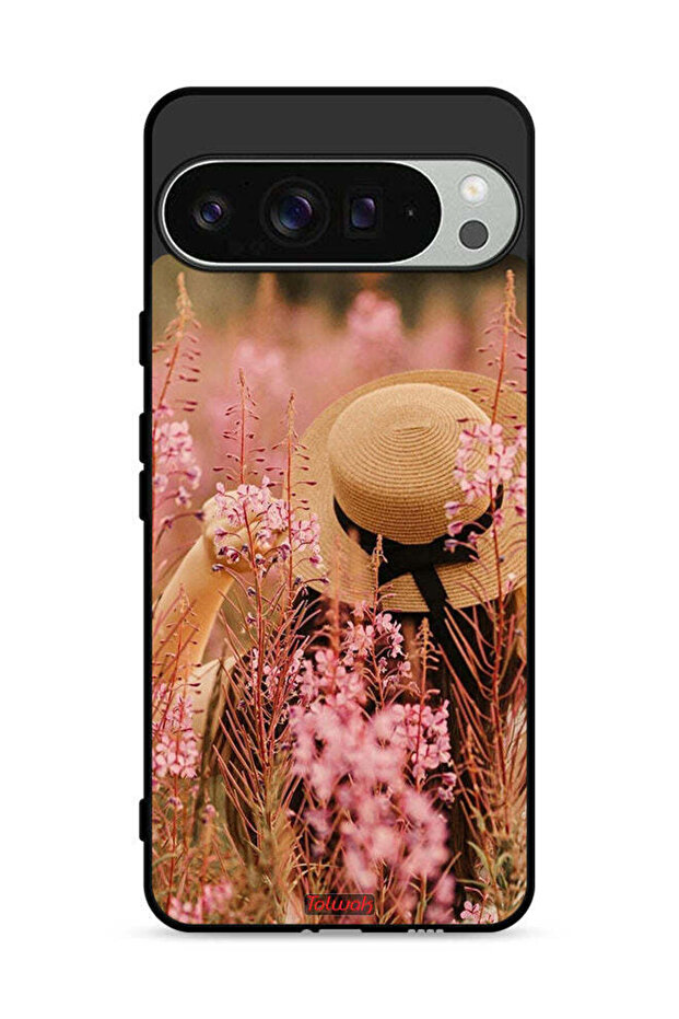 غطاء حماية لهاتف Google Pixel 9 Pro بتصميم فتاة قبعة مزينة بالزهور