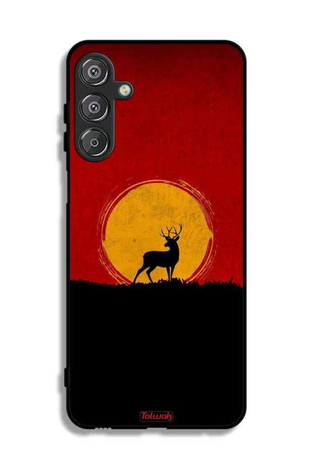 غطاء حماية لهاتف Samsung Galaxy M16 5G بتصميم غزال وقمر
