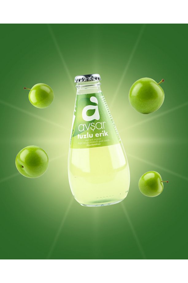 Yeşil Erik Aromalı Maden Suyu Şekersiz Tuzlu Erik 6x200 Ml ( 6 Adet ) - 1