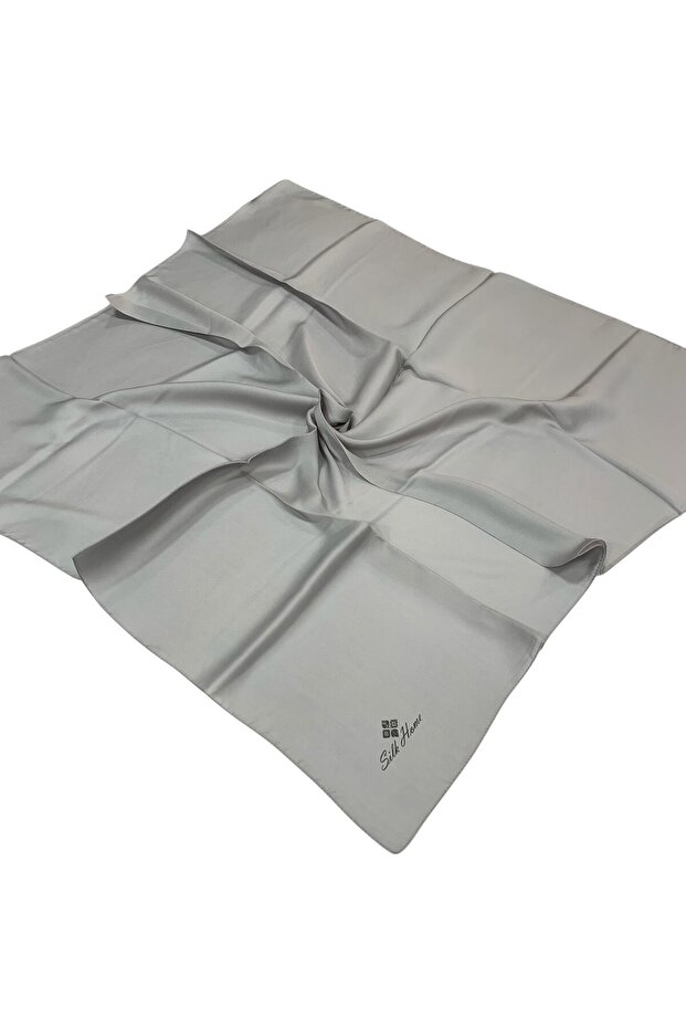 Plain Shiny Scarf - Dark Silver