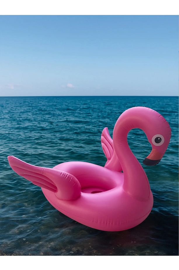 0-4 Yaş Flamingo Figürlü Oturaklı Çocuk Can Simiti Yaz ve Deniz İçin - 2