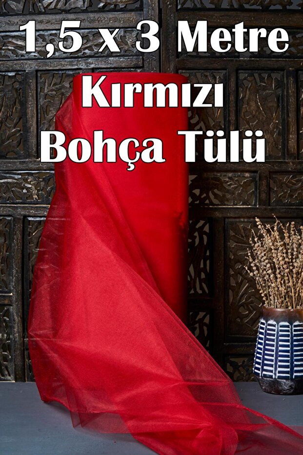 Multi-Purpose Crystal Tulle (Bohça Tulle) 1.5X3 Meters - Red