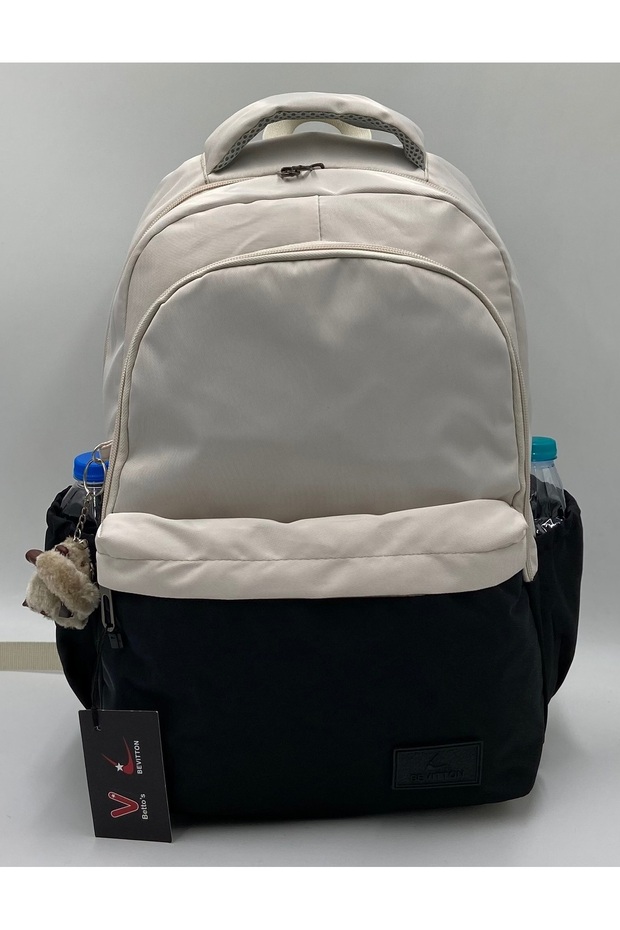 Plain Satin Fabric Backpack Waterproof School Backpack Tiny 34100 - 2