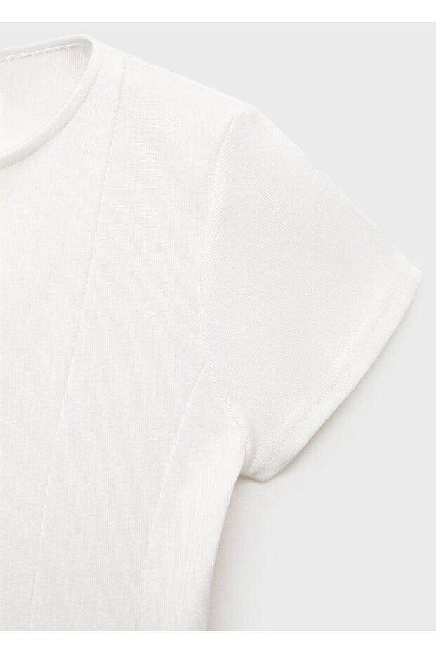 Pamuklu evaze tişört - 8