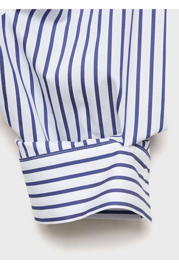 Çizgili crop gömlek - 7