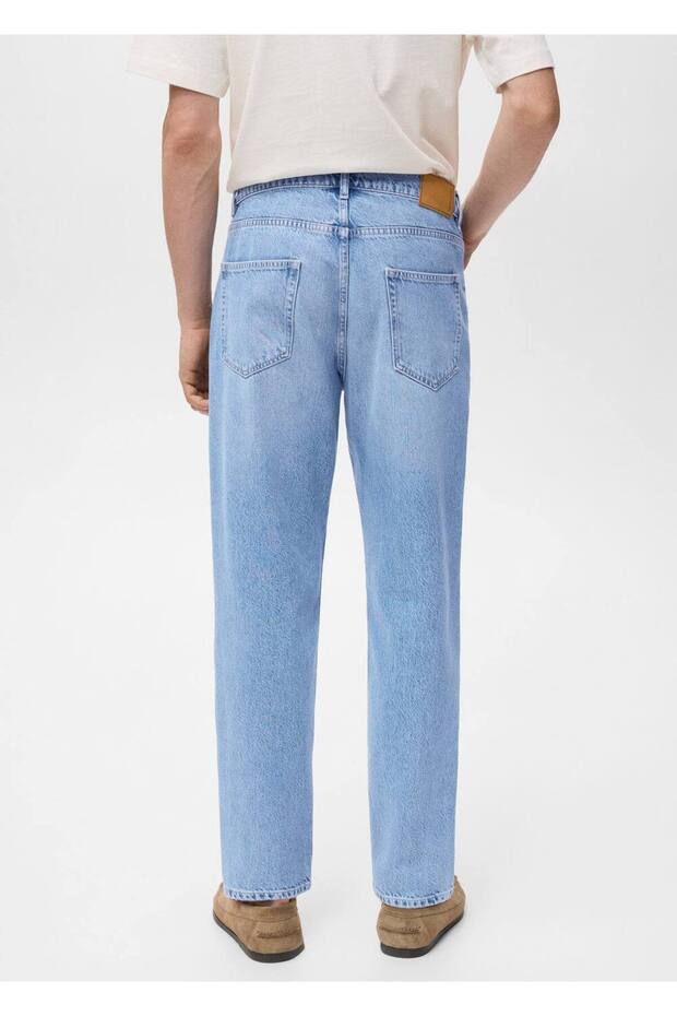 Pamuklu regular waist jean pantolon - 7