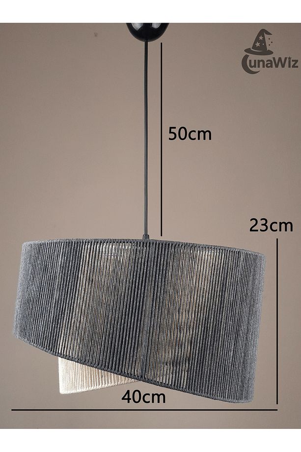 Zigzag Formlu El Yapımı Makrome Avize - 4