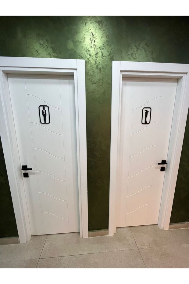 WC Kapı Tabelası – Bay Tuvalet Kapı Sticker Seti - 3
