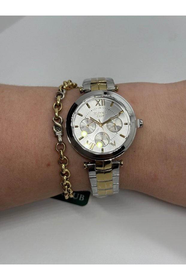 Jg.Polo Club Silver and Gold Bicolor Functional Brand Model Steel Does Not Change Color Women's Watch