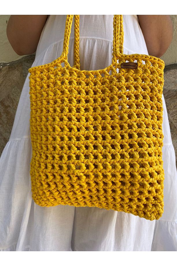 El Örgüsü File Veronika Model Omuz ve Plaj Çantası – Yazlık Model - 3