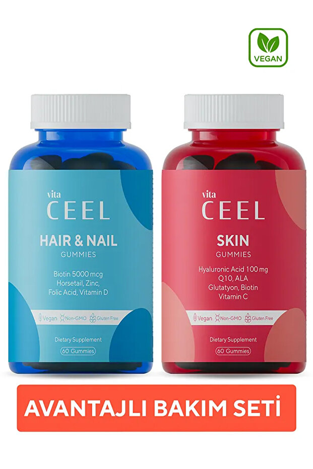 Vita Ceel 2'li Cilt ve Saç & Tırnak Gummy Vegan Çiğnenebilir Vitamin