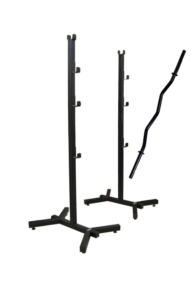 Klump Bnc-01 Bench Press Squat Halter Standı Sehpası Ve 120 Cm Siyah Z Bar - 1